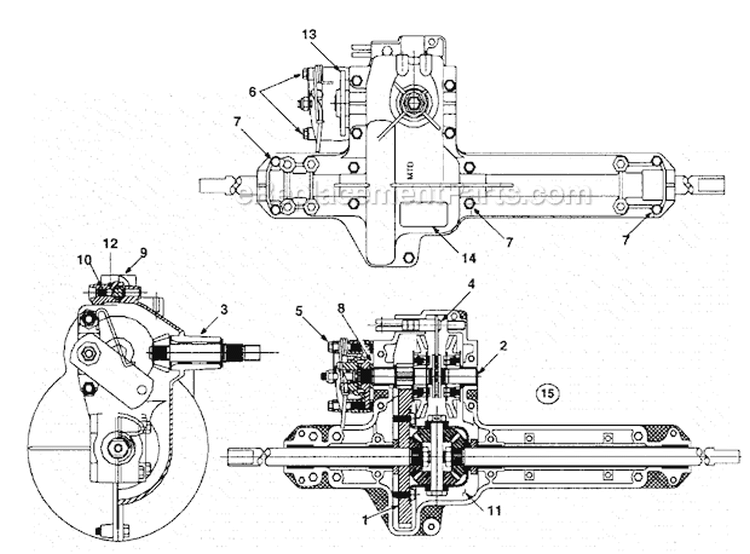 Drive Shaft-Upper Housing Diagram and Parts List for 247270220  Craftsman Lawn Mower