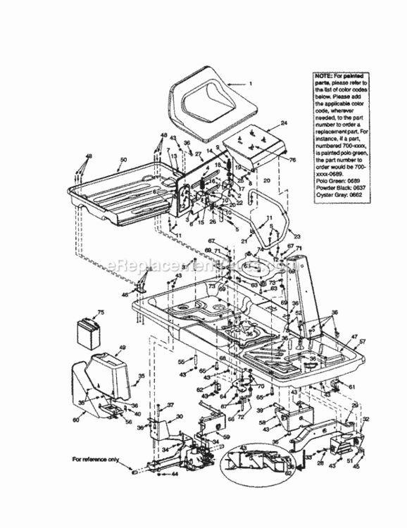 Page D Diagram and Parts List for 247270250  Craftsman Lawn Tractor