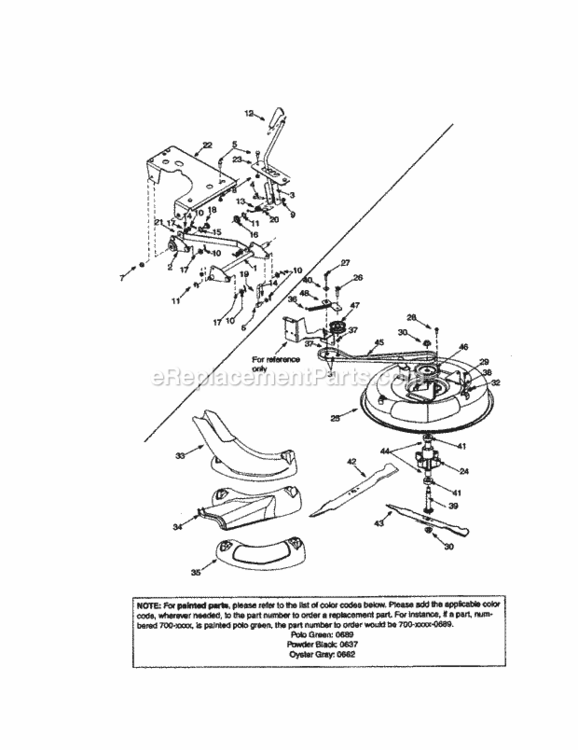 Page E Diagram and Parts List for 247270250  Craftsman Lawn Tractor