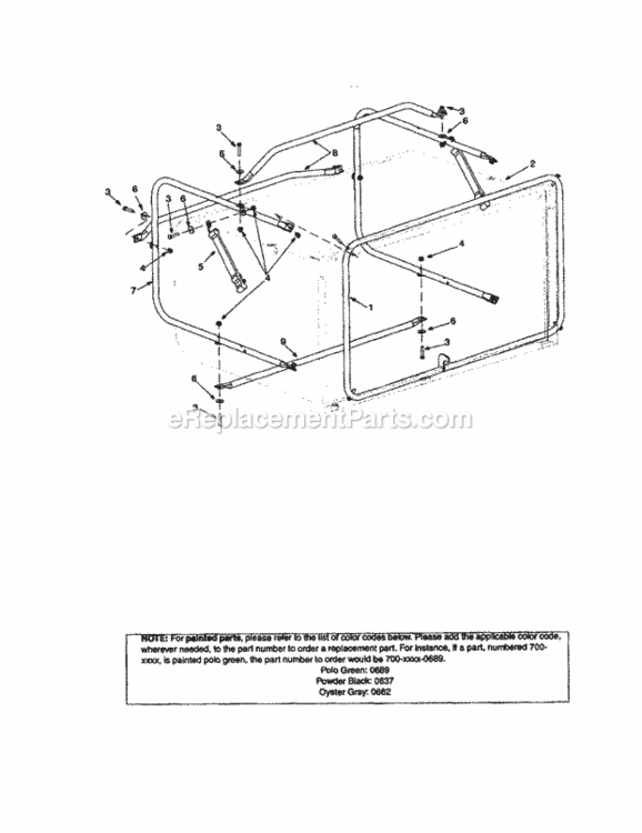 Page F Diagram and Parts List for 247270250  Craftsman Lawn Tractor