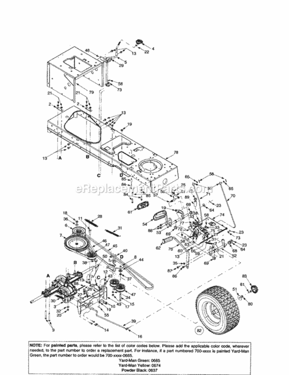 Page D Diagram and Parts List for 247274020  Craftsman Lawn Tractor