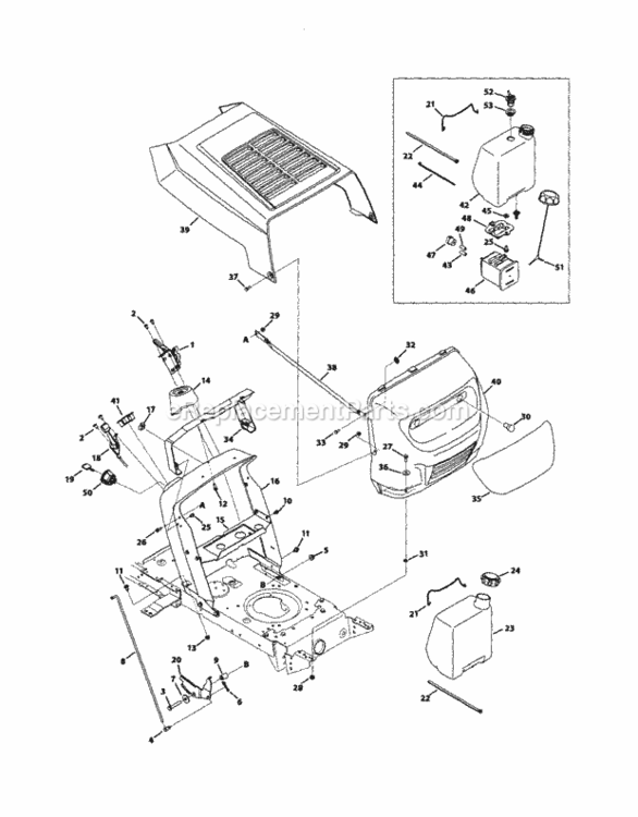 Page B Diagram and Parts List for 247286040  Craftsman Lawn Tractor