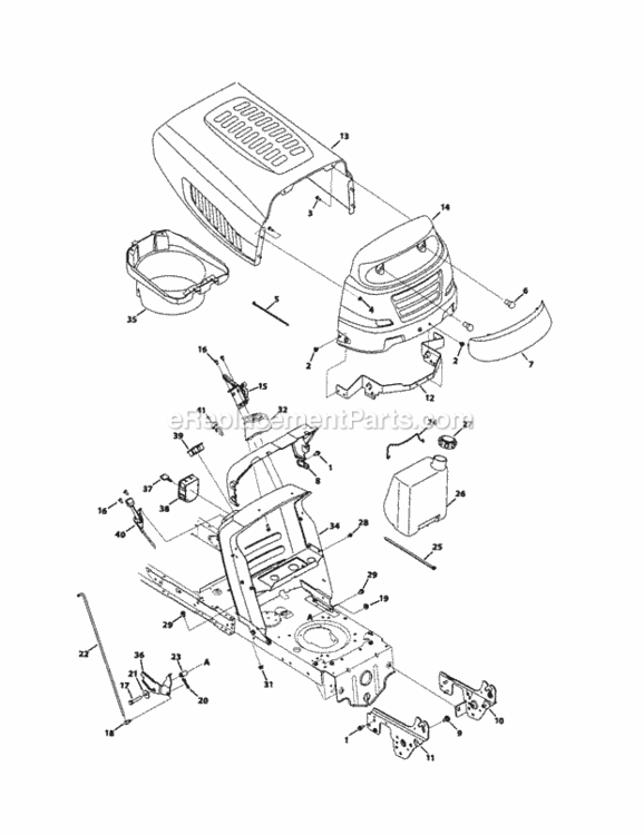 Page D Diagram and Parts List for 247286040  Craftsman Lawn Tractor