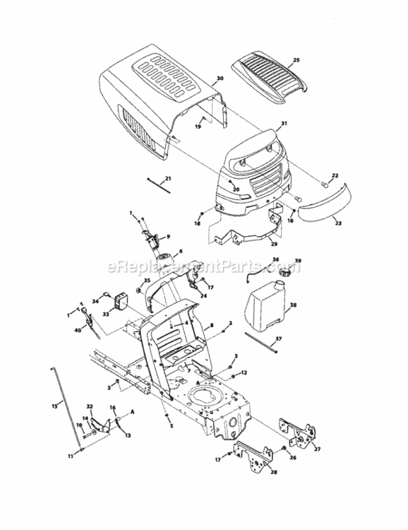 Page E Diagram and Parts List for 247286040  Craftsman Lawn Tractor