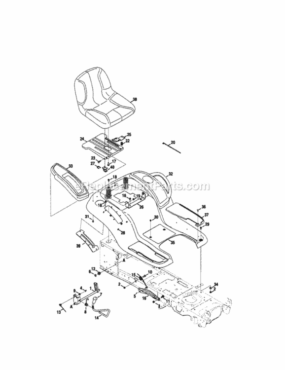 Page C Diagram and Parts List for 24728672  Craftsman Lawn Tractor