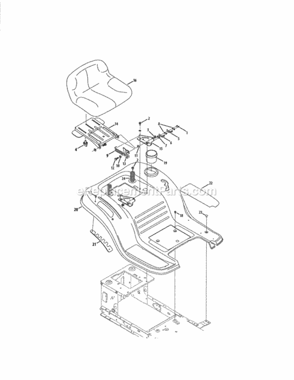 Page E Diagram and Parts List for 247288811  Craftsman Lawn Tractor
