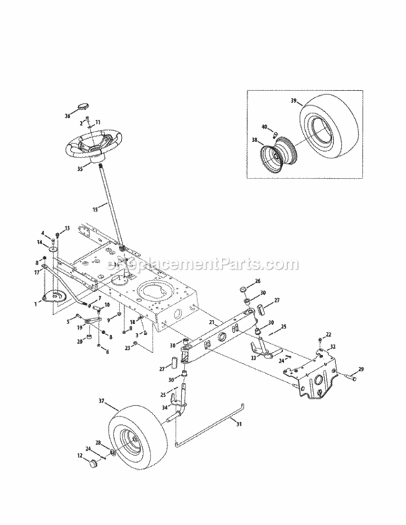 Page C Diagram and Parts List for 247288812  Craftsman Lawn Tractor