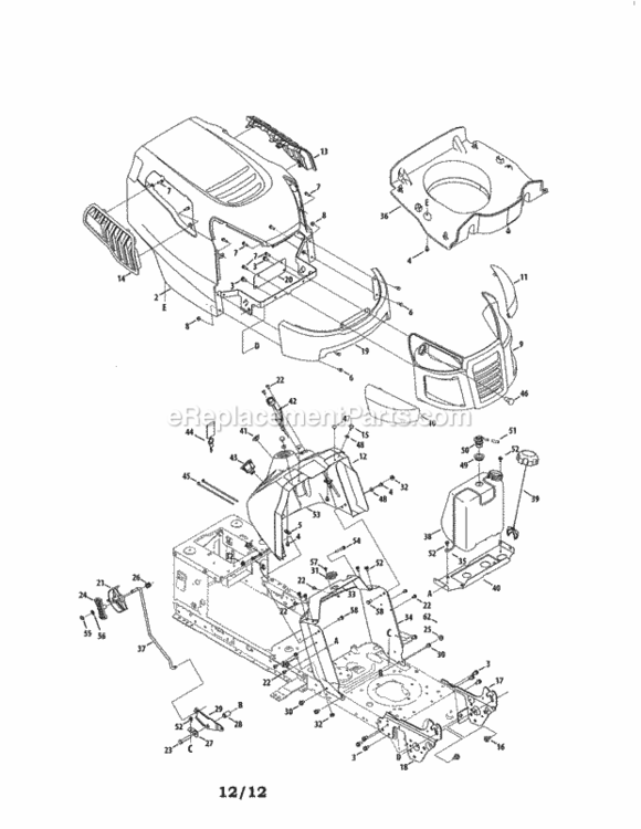 Page A Diagram and Parts List for 247288820  Craftsman Lawn Tractor