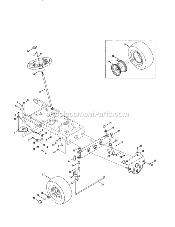 Page C Diagram and Parts List for 247288820  Craftsman Lawn Tractor