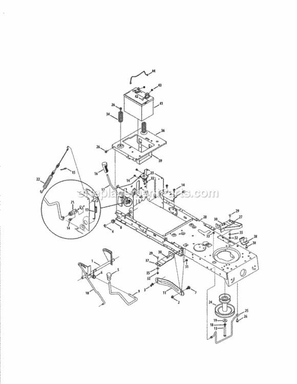 Page C Diagram and Parts List for 24728883  Craftsman Lawn Tractor