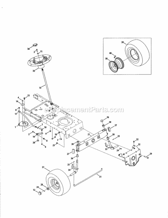 Page D Diagram and Parts List for 24728883  Craftsman Lawn Tractor
