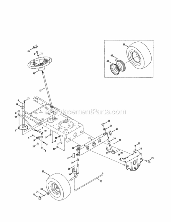 Page C Diagram and Parts List for 247288842  Craftsman Lawn Tractor