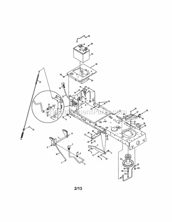 Page C Diagram and Parts List for 247288851  Craftsman Lawn Tractor