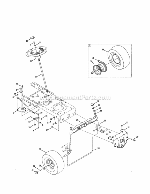 Page D Diagram and Parts List for 247288851  Craftsman Lawn Tractor
