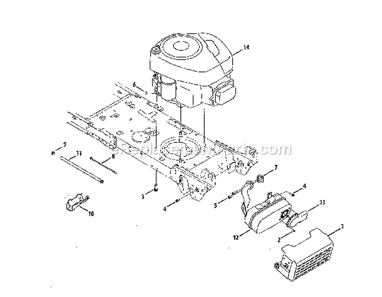 EngineMuffler Diagram and Parts List for 247288852  Craftsman Lawn Tractor