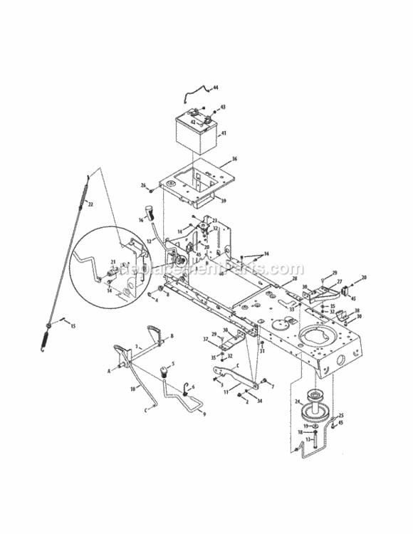 Page B Diagram and Parts List for 247288861  Craftsman Lawn Tractor