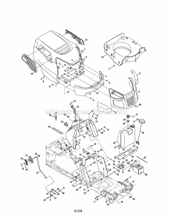 Page A Diagram and Parts List for 247288870  Craftsman Lawn Tractor