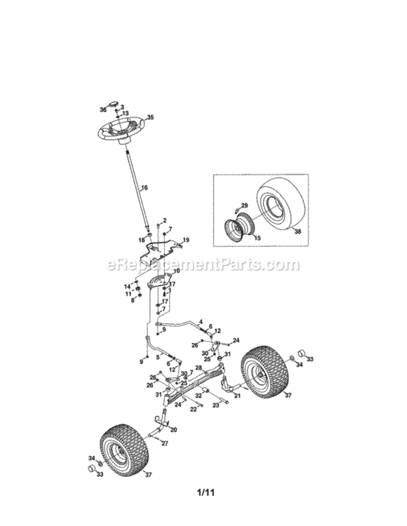 Page A Diagram and Parts List for 247288881  Craftsman Lawn Tractor