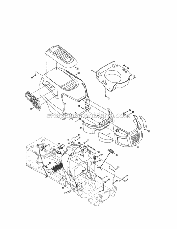 Page B Diagram and Parts List for 247288881  Craftsman Lawn Tractor