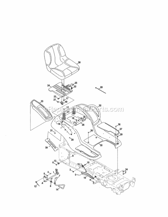Page C Diagram and Parts List for 247288881  Craftsman Lawn Tractor