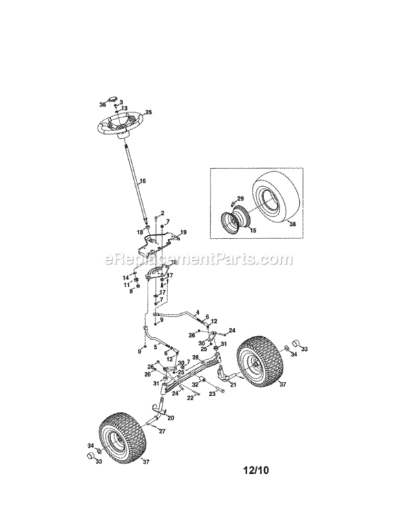 Page A Diagram and Parts List for 24728888  Craftsman Lawn Tractor