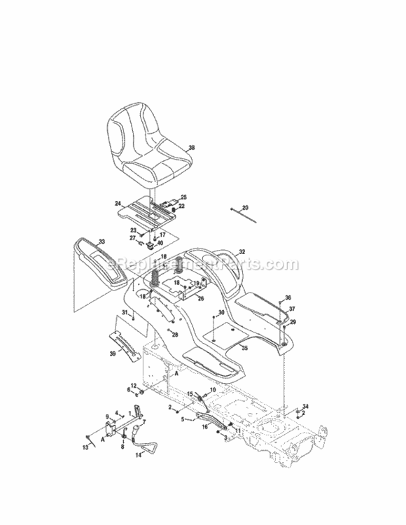 Page C Diagram and Parts List for 24728888  Craftsman Lawn Tractor