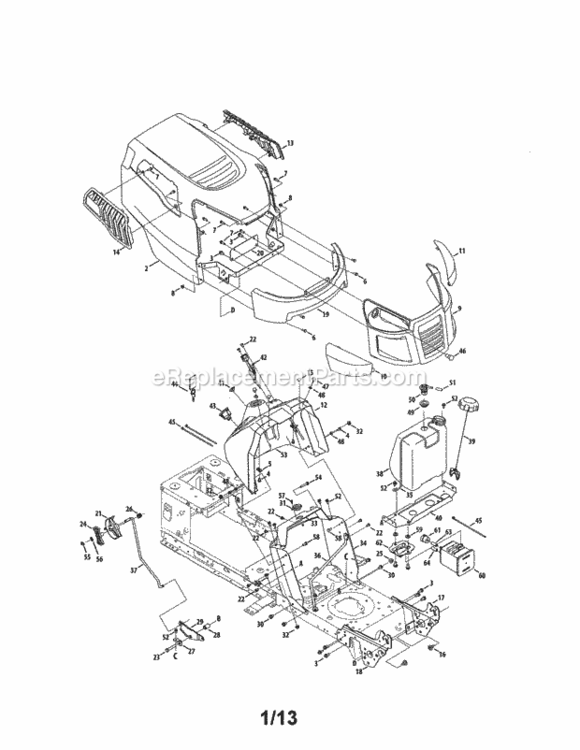 Page A Diagram and Parts List for 247288890  Craftsman Lawn Tractor