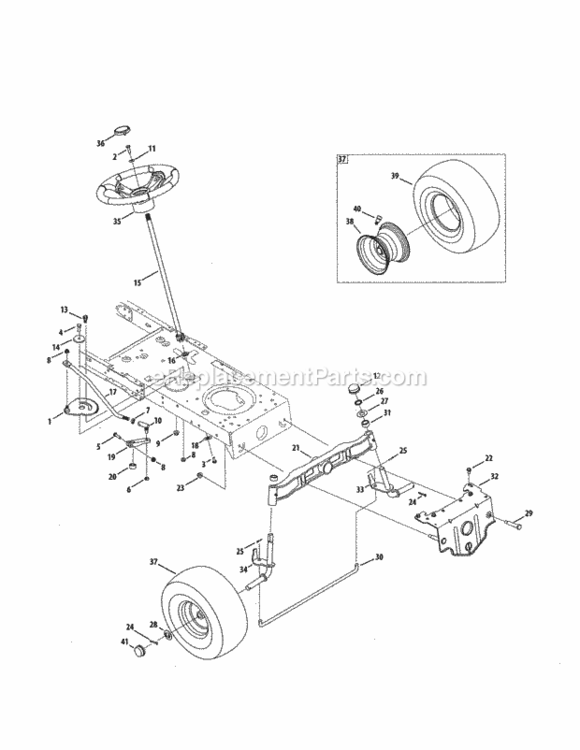 Page C Diagram and Parts List for 247288890  Craftsman Lawn Tractor