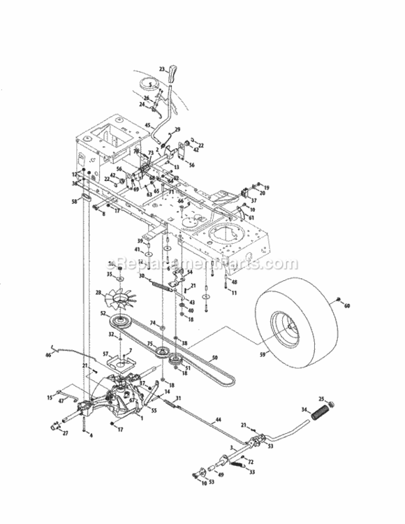 Page F Diagram and Parts List for 247288890  Craftsman Lawn Tractor