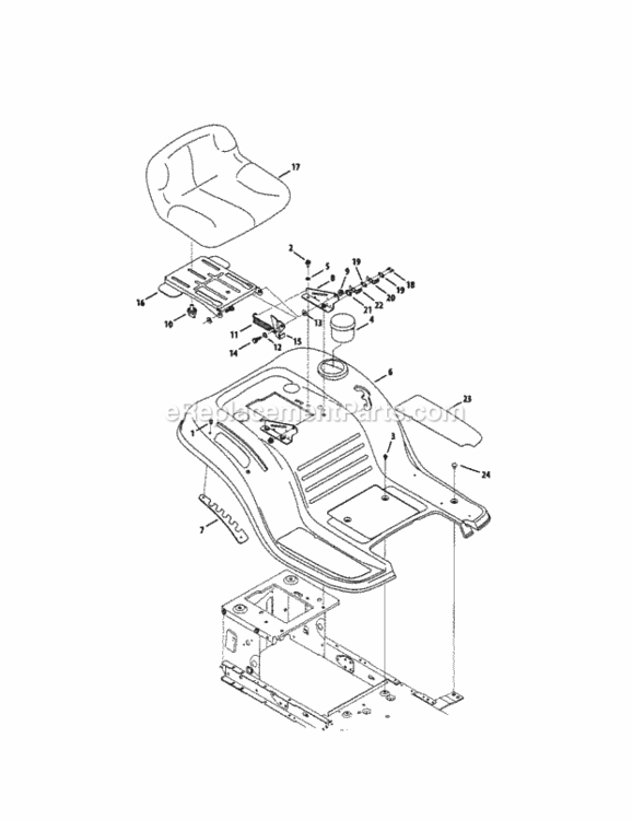 Page E Diagram and Parts List for 24728901  Craftsman Lawn Tractor