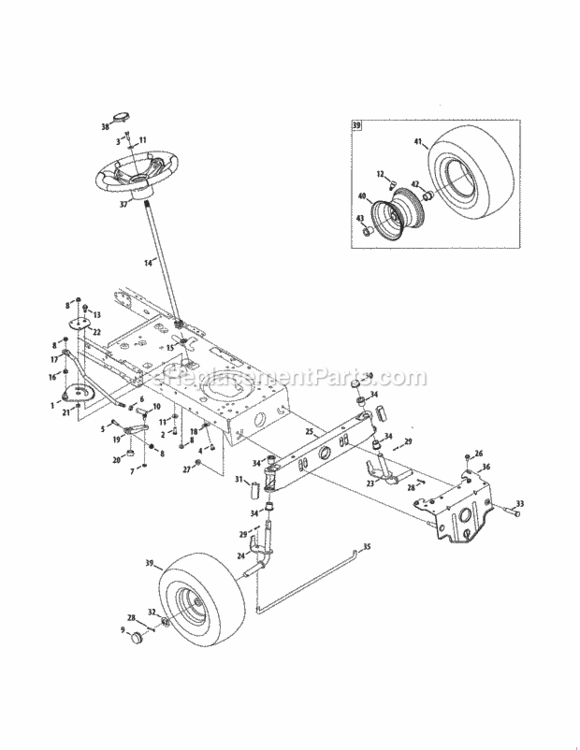 Page D Diagram and Parts List for 24728905  Craftsman Lawn Tractor