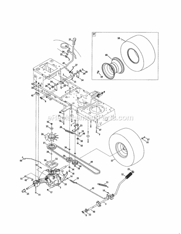Page G Diagram and Parts List for 24728905  Craftsman Lawn Tractor