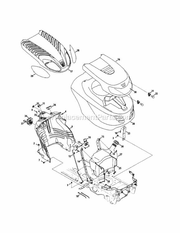 Page F Diagram and Parts List for 247289060  Craftsman Lawn Tractor