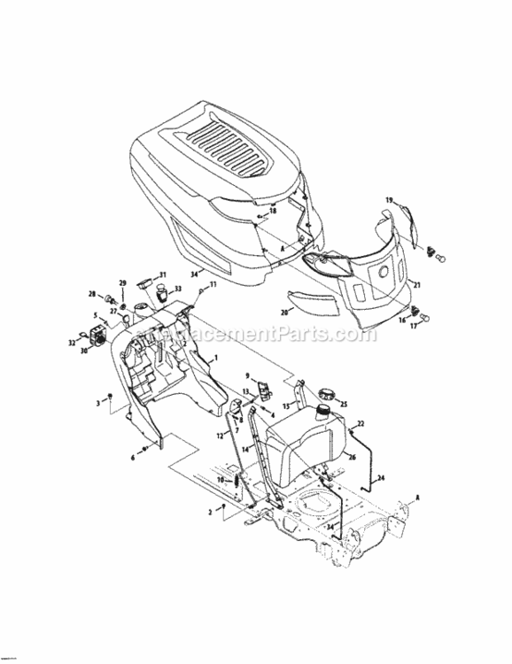 Page G Diagram and Parts List for 247289060  Craftsman Lawn Tractor
