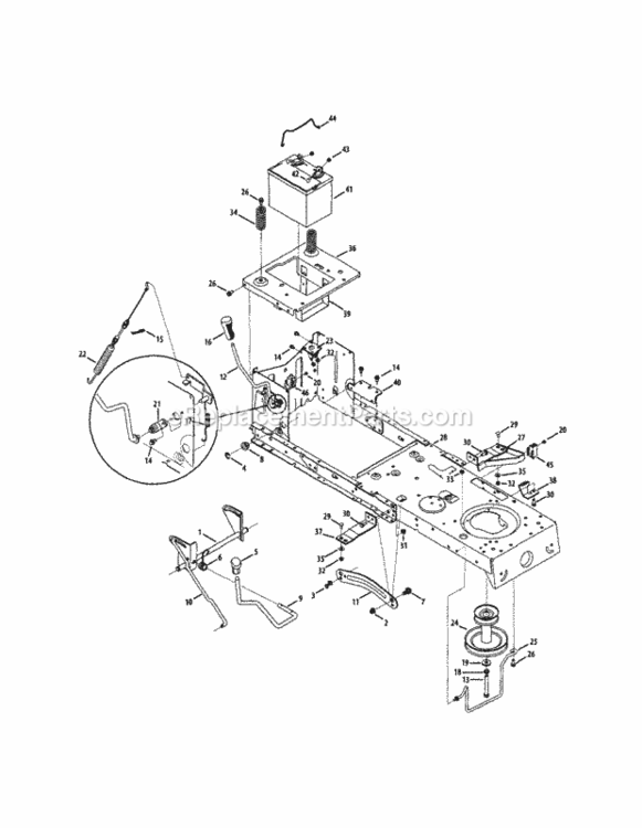 Page C Diagram and Parts List for 24728911  Craftsman Lawn Tractor