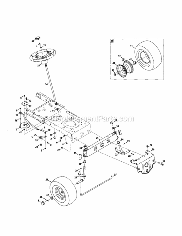 Page D Diagram and Parts List for 24728911  Craftsman Lawn Tractor