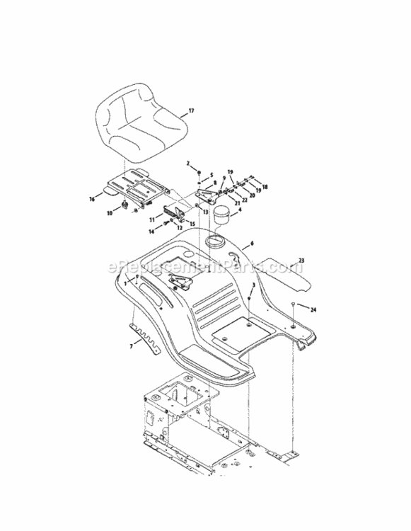 Page E Diagram and Parts List for 24728911  Craftsman Lawn Tractor