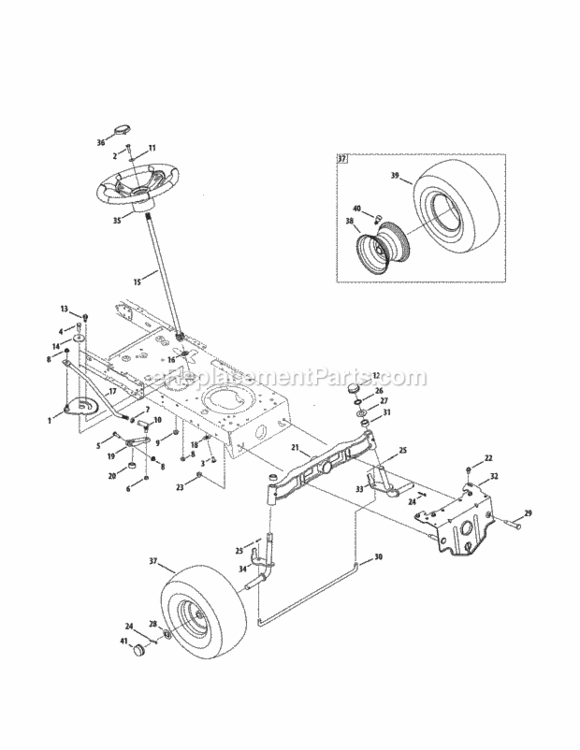 Page C Diagram and Parts List for 247289150  Craftsman Lawn Tractor