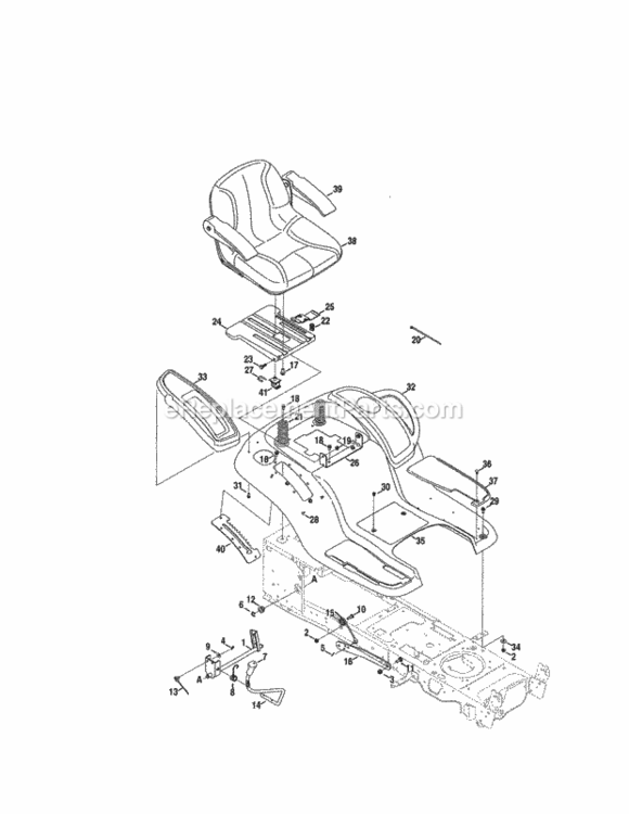 Page C Diagram and Parts List for 247289841  Craftsman Lawn Tractor