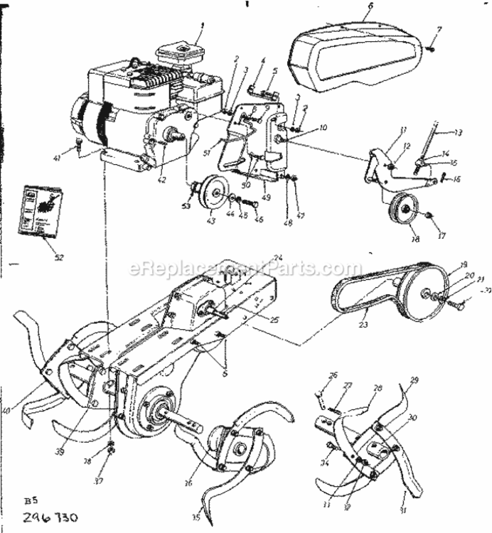 Page B Diagram and Parts List for 247296730  Craftsman Auger