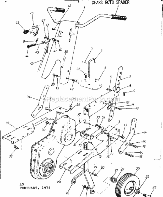 Page A Diagram and Parts List for 247296751  Craftsman Auger