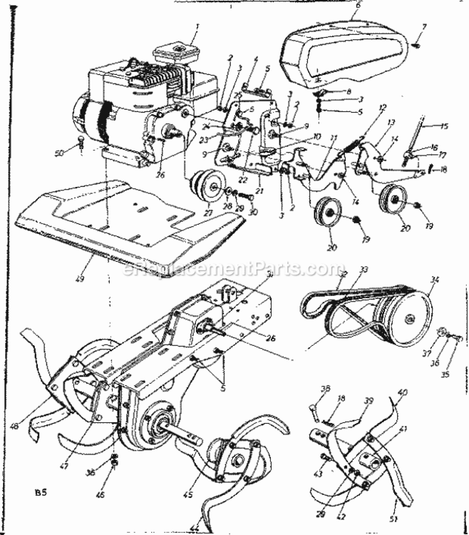 Page B Diagram and Parts List for 247296751  Craftsman Auger