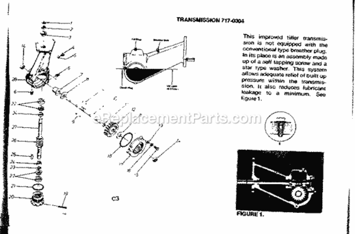 Page C Diagram and Parts List for 247297650  Craftsman Tiller
