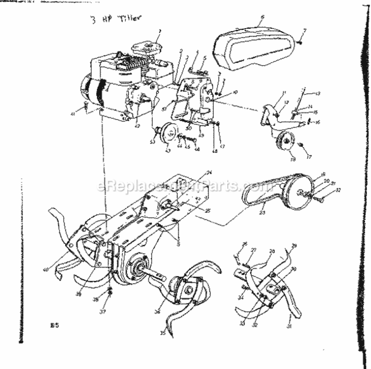 Page B Diagram and Parts List for 247297730  Craftsman Tiller