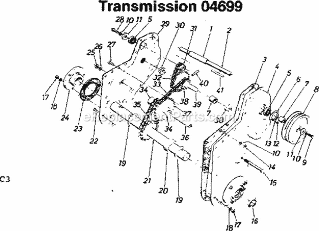 Page C Diagram and Parts List for 247297730  Craftsman Tiller