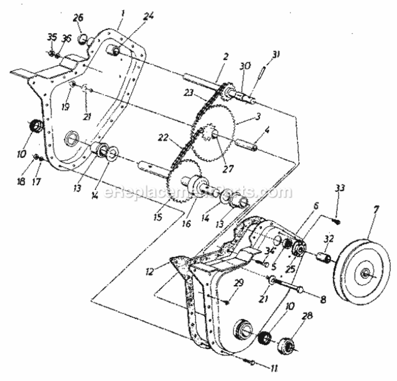 Page C Diagram and Parts List for 247298530  Craftsman Tiller