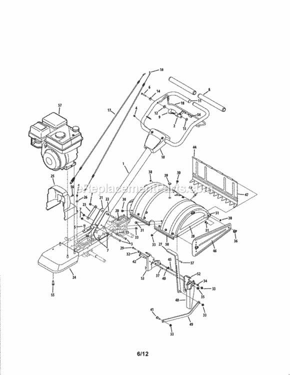 Page A Diagram and Parts List for 247299301  Craftsman Tiller
