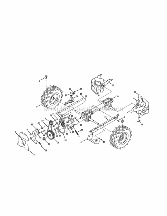 Page B Diagram and Parts List for 24729931  Craftsman Tiller