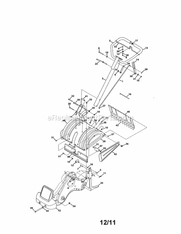Page A Diagram and Parts List for 24729933  Craftsman Tiller