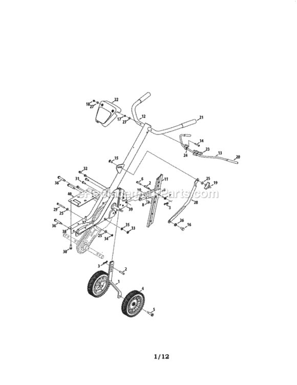 Page A Diagram and Parts List for 24729935  Craftsman Tiller